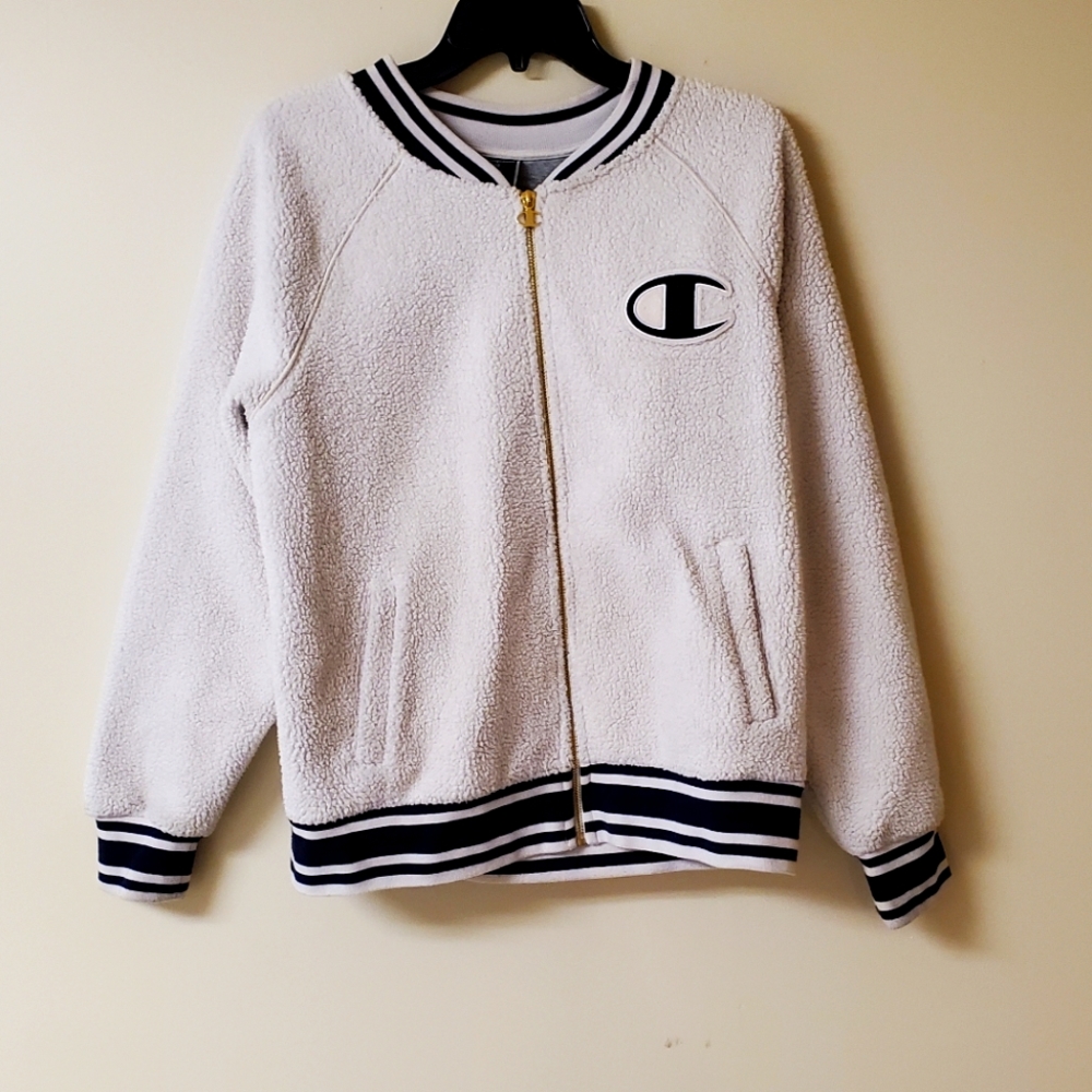 Champion Sherpa varsity letterman style jacket